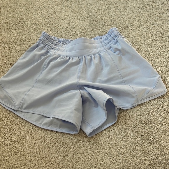 lululemon athletica Pants - Lululemon Blue linen hotty hots 4” inseam